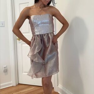 AIDEN MATTOX Sequin Cream Mini Dress Size 4